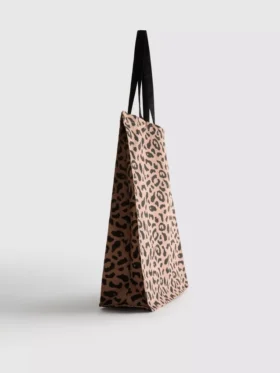 Leopardmönstrad tygväska
