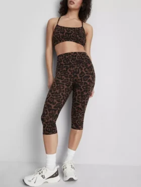 Leopardmönstrade capri-leggings
