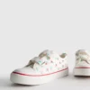 Låga sneakers i canvas med blommönster