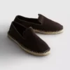 Låga stickade espadriller
