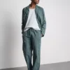 Lång pyjamasar i randig poplin