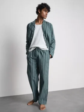 Lång pyjamasar i randig poplin