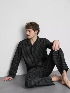 Lång pyjamasar i rutig poplin