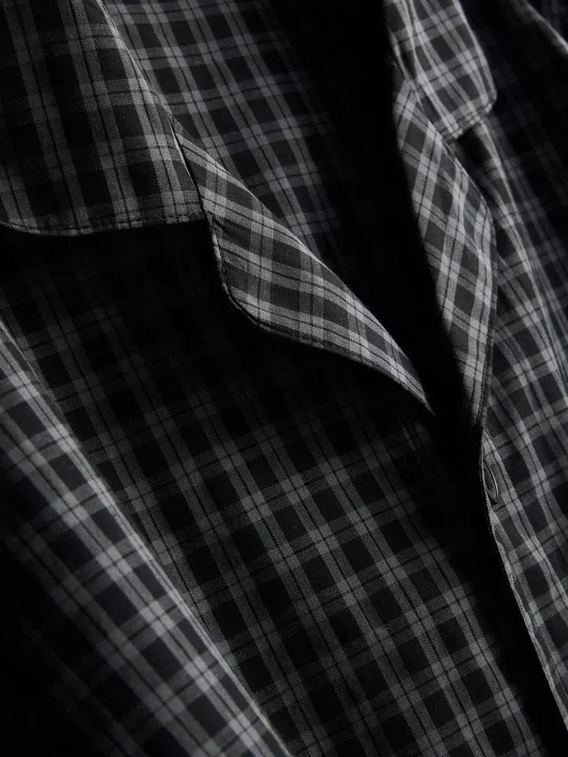 Lång pyjamasar i rutig poplin