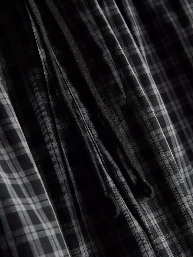 Lång pyjamasar i rutig poplin