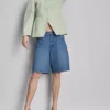 Långa bermudashorts i bomullsdenim