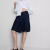 Långa bermudashorts i bomullsdenim