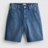 Långa bermudashorts i bomullsdenim