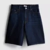 Långa bermudashorts i bomullsdenim