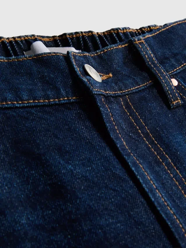 Långa bermudashorts i bomullsdenim