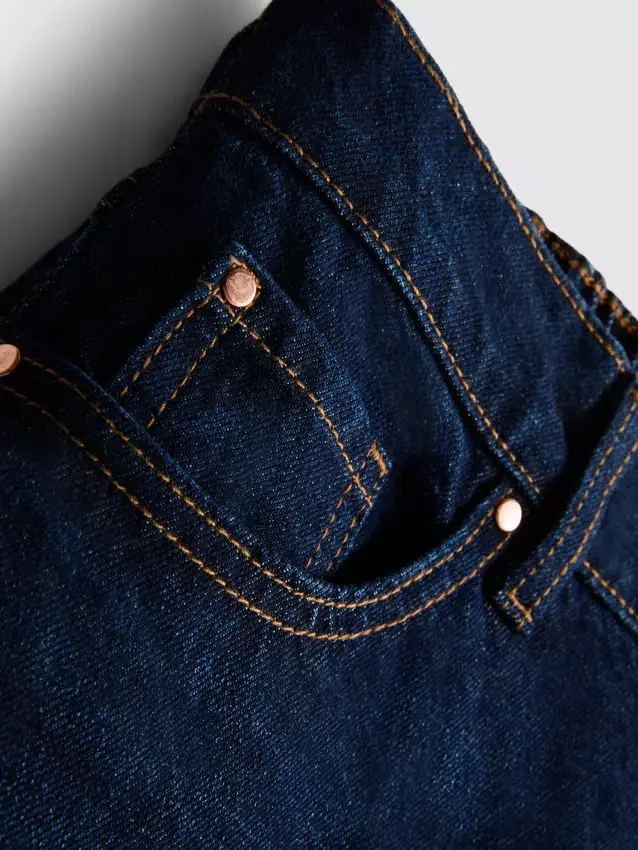 Långa bermudashorts i bomullsdenim