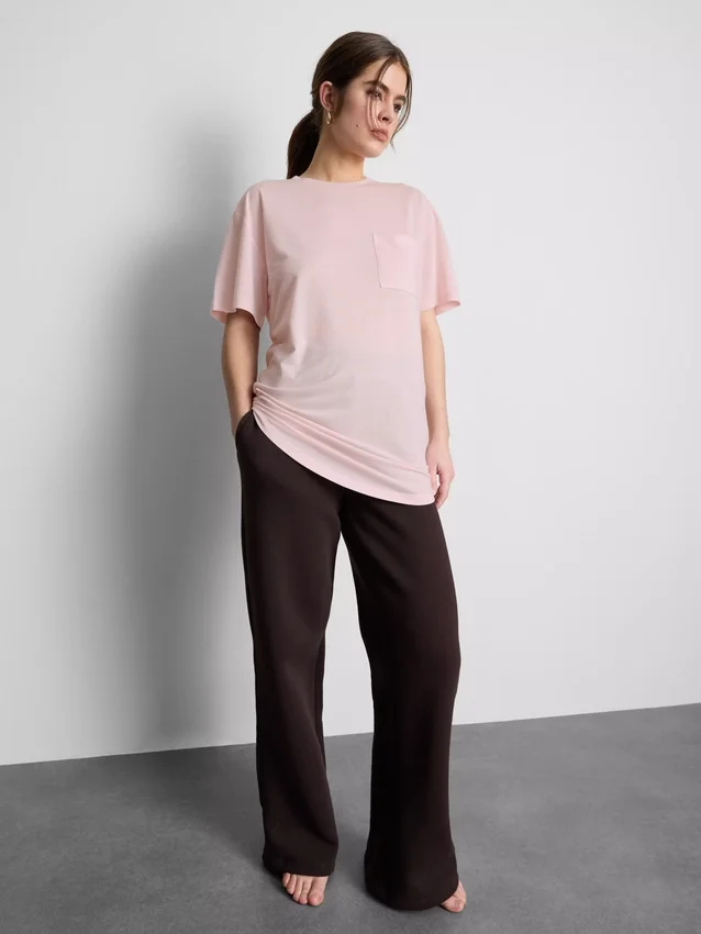 Långärmad T-shirt med rund hals