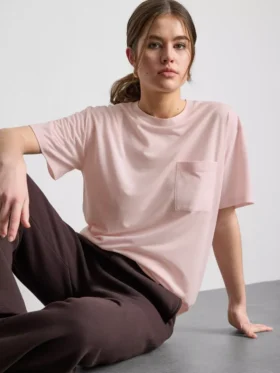 Långärmad T-shirt med rund hals