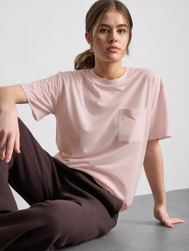 Långärmad T-shirt med rund hals