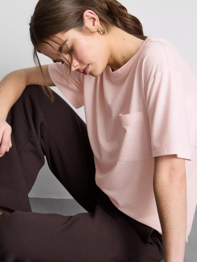 Långärmad T-shirt med rund hals