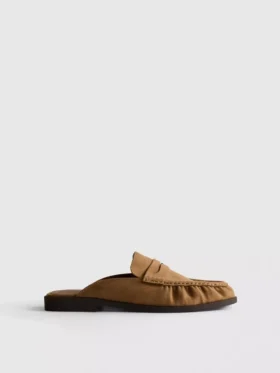 Loafersandaler i imitationsmocka