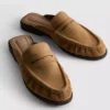 Loafersandaler i imitationsmocka
