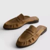 Loafersandaler i imitationsmocka