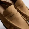 Loafersandaler i imitationsmocka