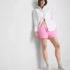 Loungeshorts i bomull med delad fåll