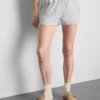 Loungeshorts i bomull med delad fåll