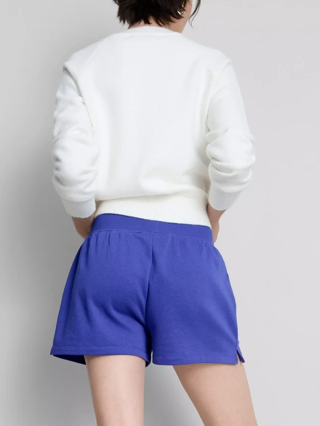 Loungeshorts i bomull med delad fåll