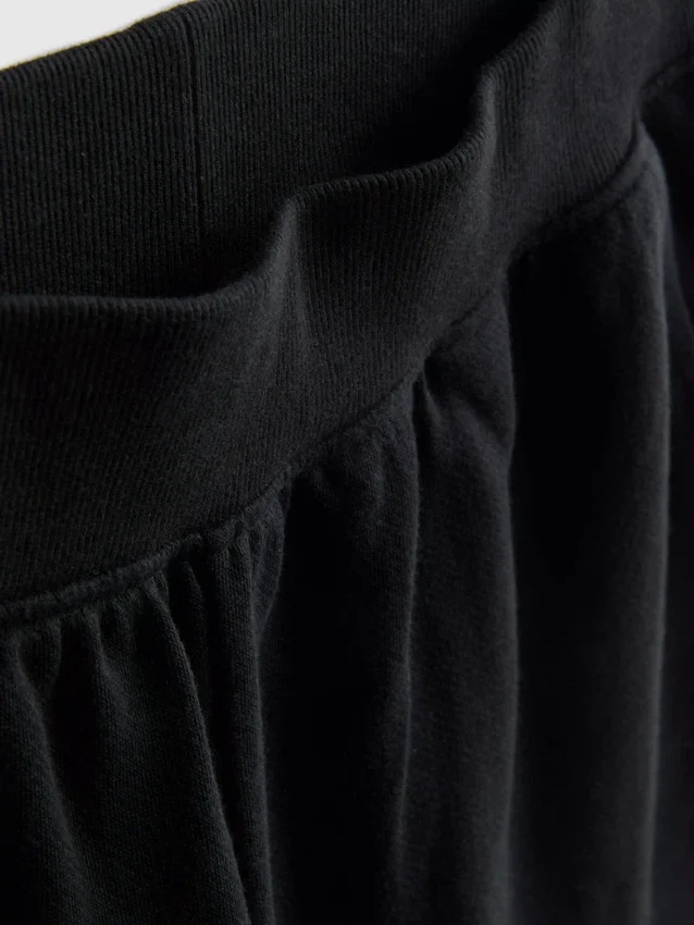 Loungeshorts i bomull med delad fåll