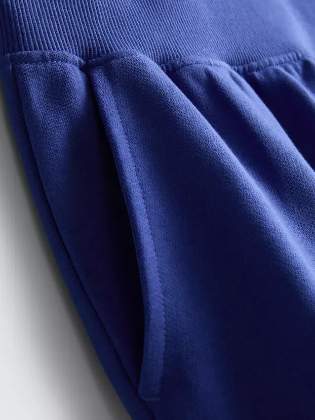Loungeshorts i bomull med delad fåll