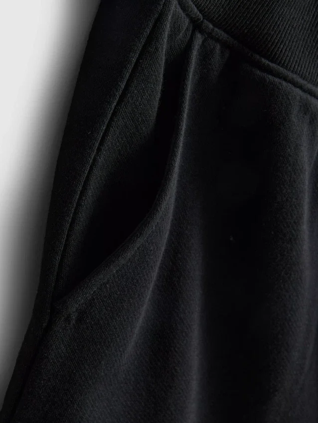 Loungeshorts i bomull med delad fåll