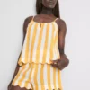 Love to Lounge randig pyjamas-cami med volanger
