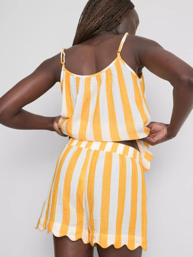 Love to Lounge randiga pyjamasar med volanger