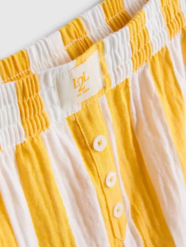 Love to Lounge randiga pyjamasar med volanger