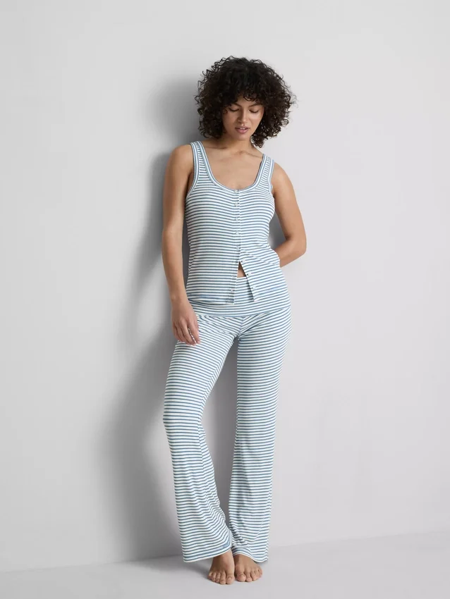 Love to Lounge – ribbad, randig pyjamasar-cami