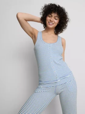 Love to Lounge – ribbad, randig pyjamasar-cami