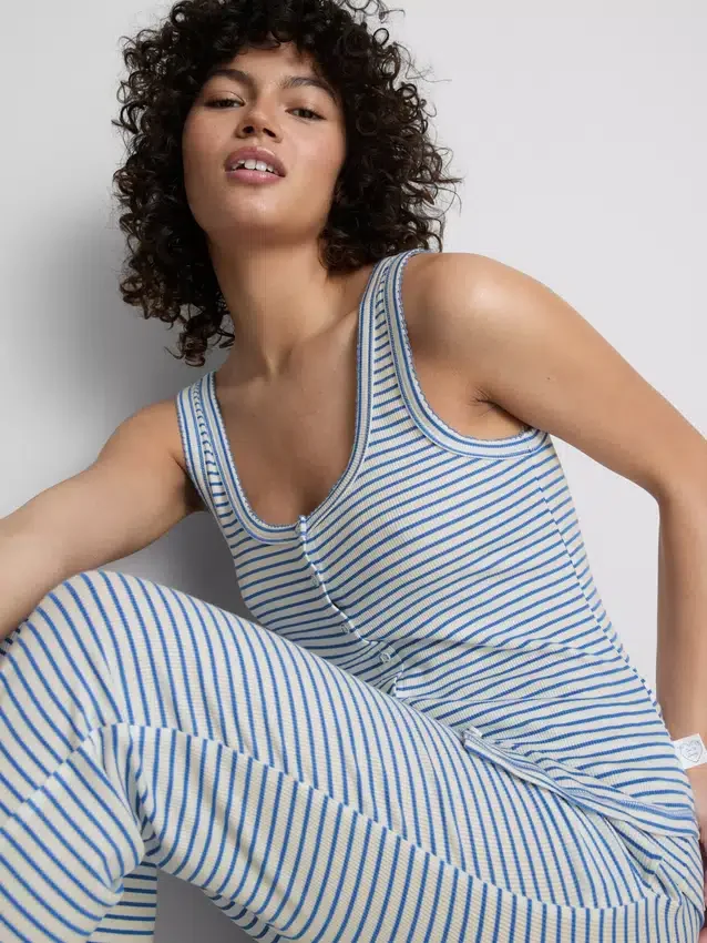Love to Lounge – ribbad, randig pyjamasar-cami