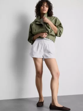 Löpningsshorts i bomullsdenim