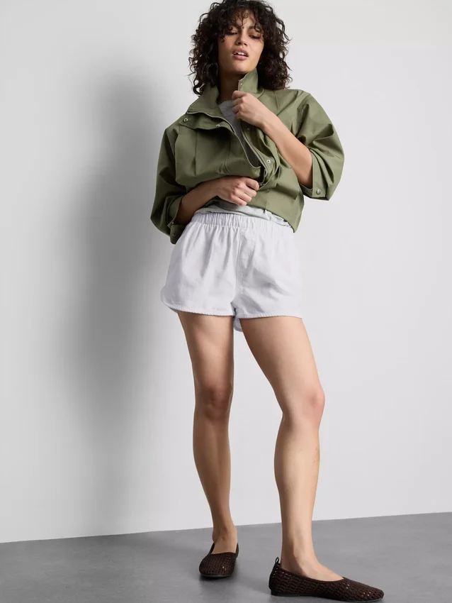 Löpningsshorts i bomullsdenim