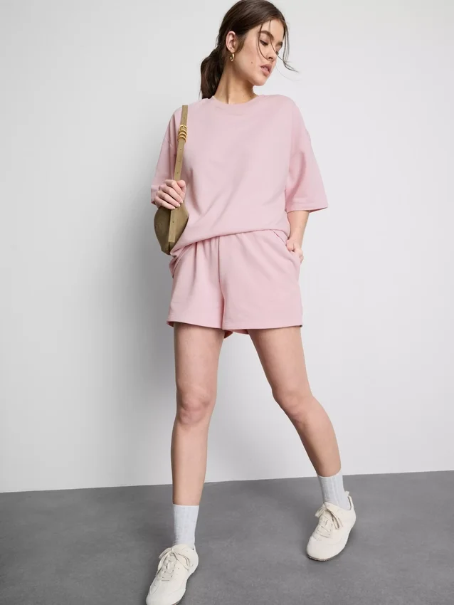 Lösa flygplatsshorts med hög bomullshalt