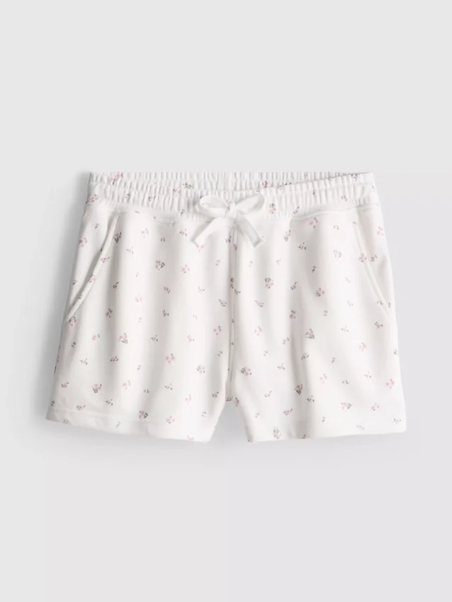 Lösa shorts i bomullsrikt material med blommönster