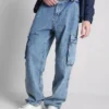 Löst sittande cargo-Jeans med medelhög midja