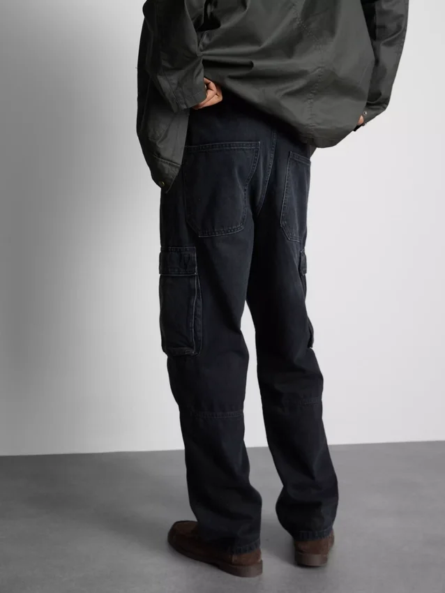 Löst sittande cargo-Jeans med medelhög midja