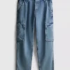 Löst sittande cargo-Jeans med medelhög midja