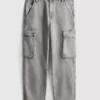 Löst sittande cargo-Jeans med medelhög midja