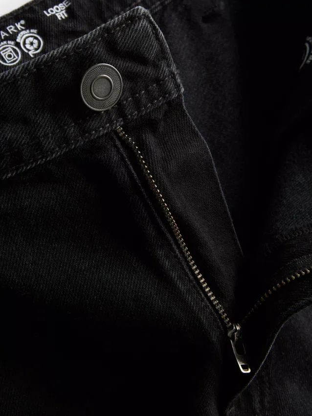 Löst sittande cargo-Jeans med medelhög midja