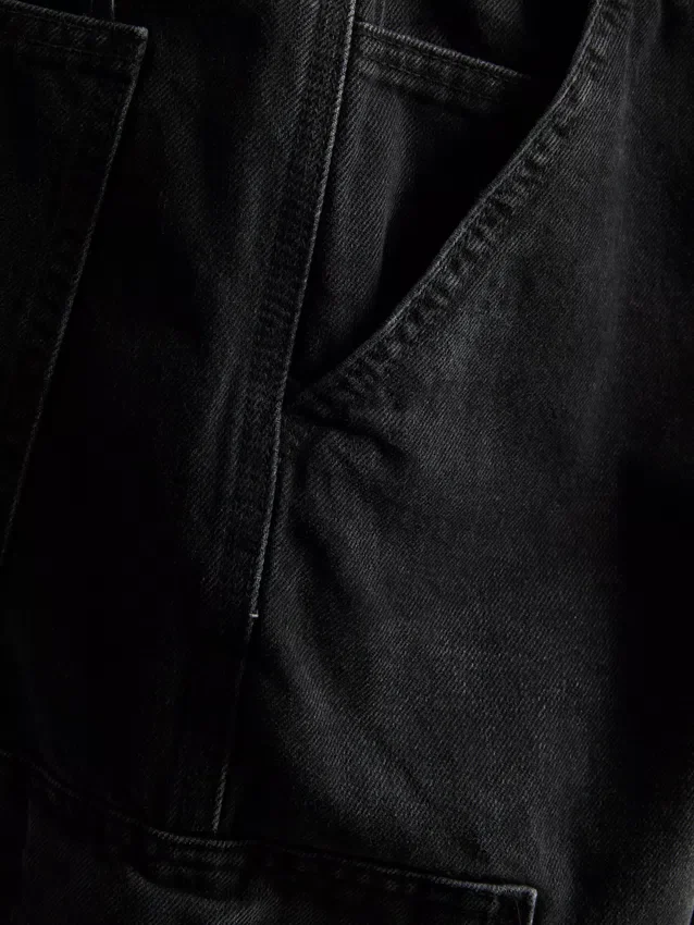 Löst sittande cargo-Jeans med medelhög midja