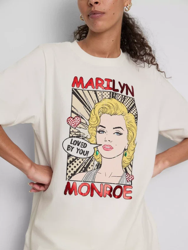 Marilyn Monroe-t-shirt i bomull i oversized-modell