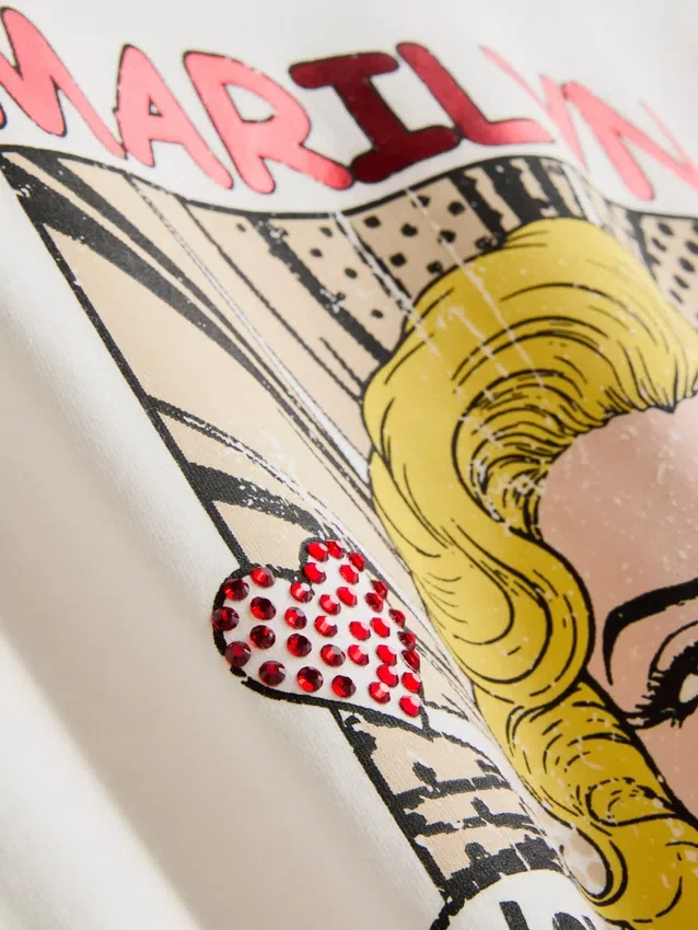 Marilyn Monroe-t-shirt i bomull i oversized-modell