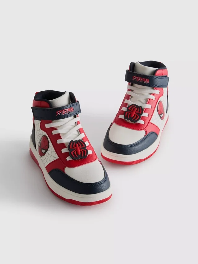 Marvel Spider-Man-sneakers med högt skaft och lysande sulor