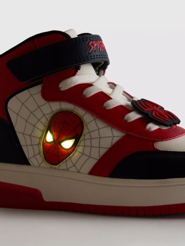 Marvel Spider-Man-sneakers med högt skaft och lysande sulor