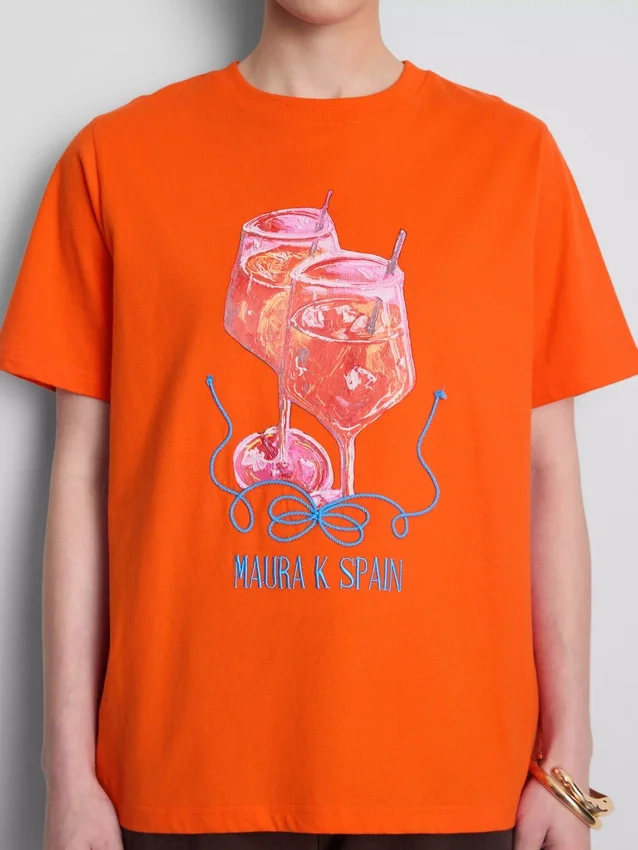 Maura K Spanien – avslappnad T-shirt med tryck